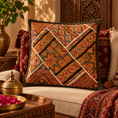 Royal Folk Art Cushion Cover - Pack Of 2