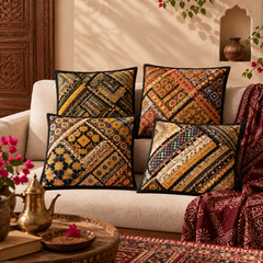 Royal Folk Art Cushion Cover - Pack Of 2