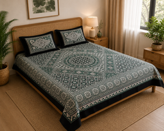 Ajrak Emarald Bedsheet Set - 3pcs