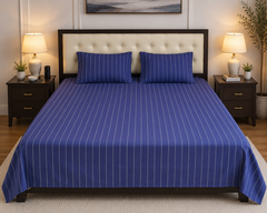 Ink Pinstripe Bedsheet Set - 3pcs