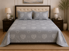 Heart & Bloom Bedsheet Set - 3 Pcs