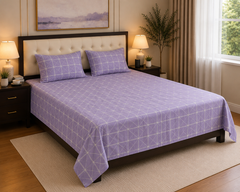 Sleek Lavender Bedsheet Set - 3pcs