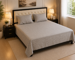 Soft Grey Wave Bedsheet Set - 3pcs