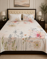 Peach Cream Bedsheet Set - 3pcs