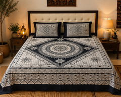 Ajrak Aura Bedsheet Set - 3pcs