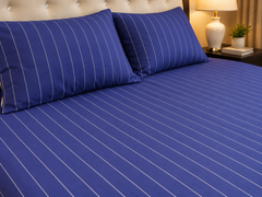 Ink Pinstripe Bedsheet Set - 3pcs