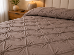 Taupe Pin-Tuck Comforter – Double Bed