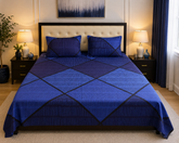 Geometric Blue Bedsheet Set - 3pcs