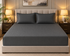 Fitted Stipe Bedsheet set - 3 Pcs