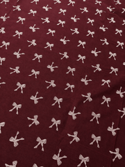 Burgundy Bows Bedsheet Set - 3pcs - Burgundy