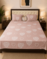 Heart & Bloom Bedsheet Set - 3 Pcs - Burgundy