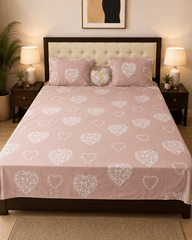 Heart & Bloom Bedsheet Set - 3 Pcs - Burgundy