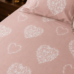 Heart & Bloom Bedsheet Set - 3 Pcs - Burgundy