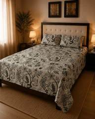Olive Garden Bedsheet Set - 3pcs - Burgundy