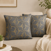 Velvet Gold Foil Cushion Cover - Pack Of 2 - Burgundy