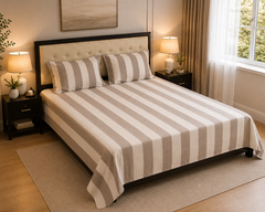 Classic Beige Bedsheet Set - 3pcs