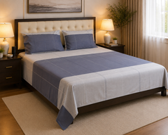 Midnight Grid Bedsheet Set - 3pcs