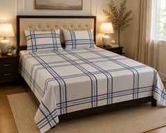 Royal Plaid Bedsheet Set - 3pcs