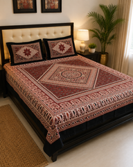 Ajrak Royale Bedsheet Set - 3pcs