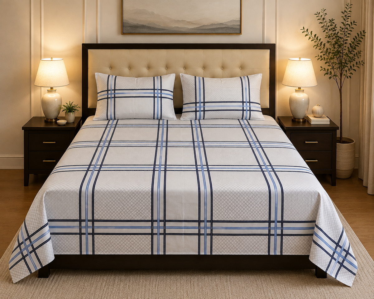 Royal Plaid Bedsheet Set - 3pcs