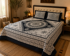 Ajrak Aura Bedsheet Set - 3pcs