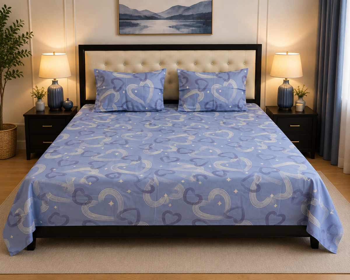 Dreamy Hearts Bedsheet Set - 3pcs