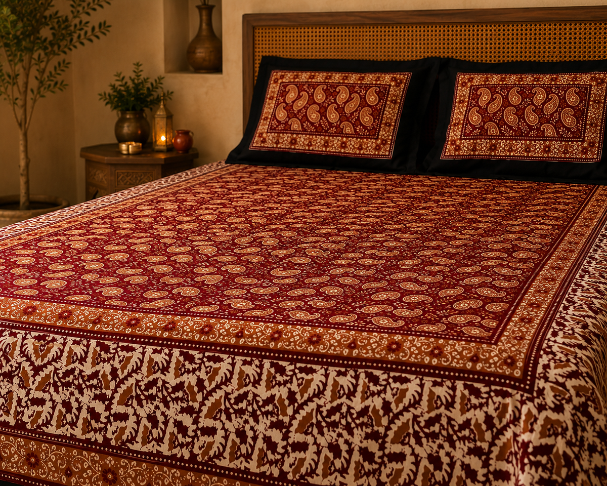 Ajrak Sultan Bedsheet Set - 3pcs