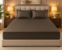 Fitted Stipe Bedsheet set - 3 Pcs