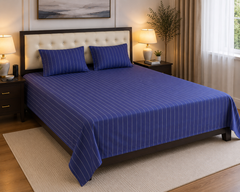 Ink Pinstripe Bedsheet Set - 3pcs