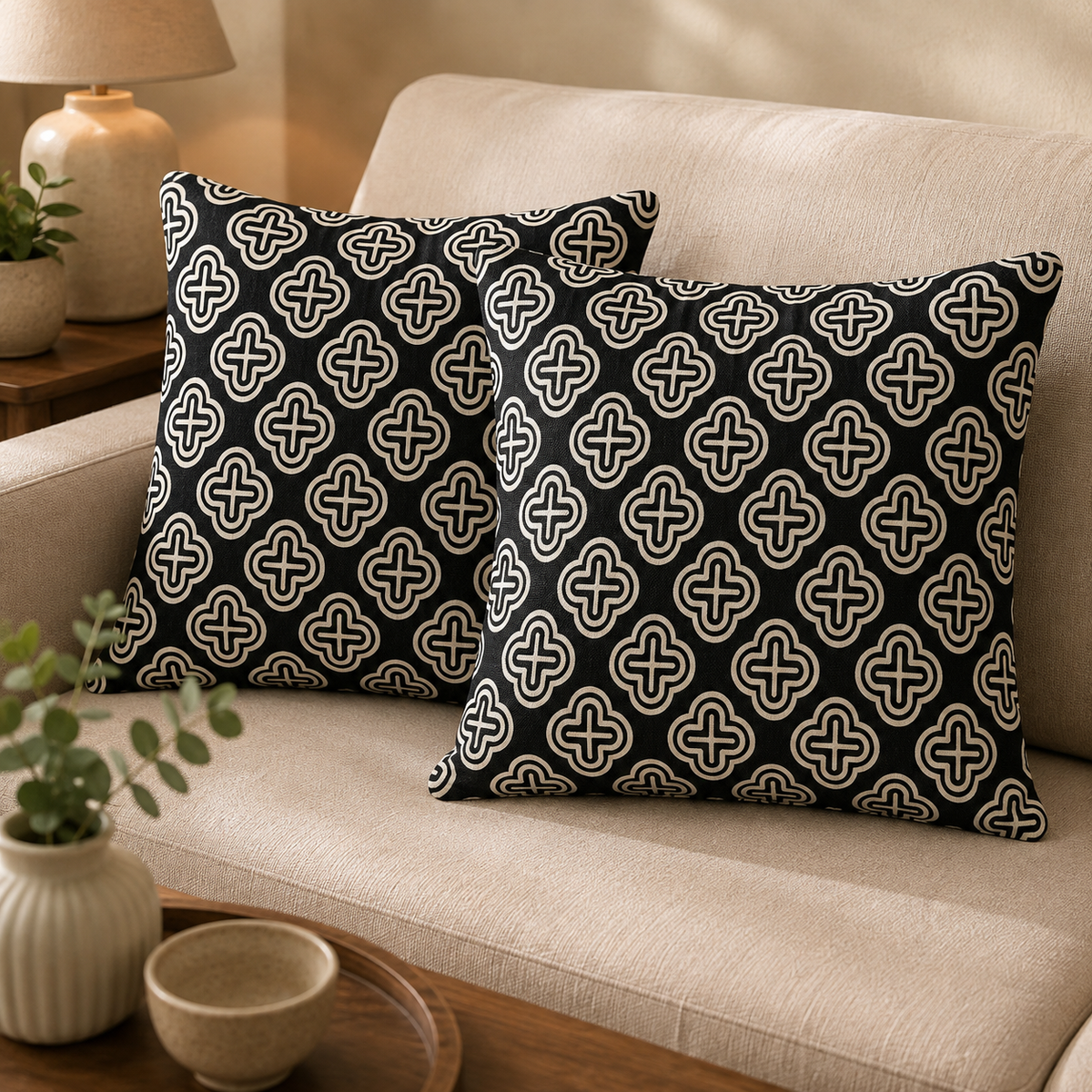 Khaadi Quatrefoil Cushion Cover - Pack of 2