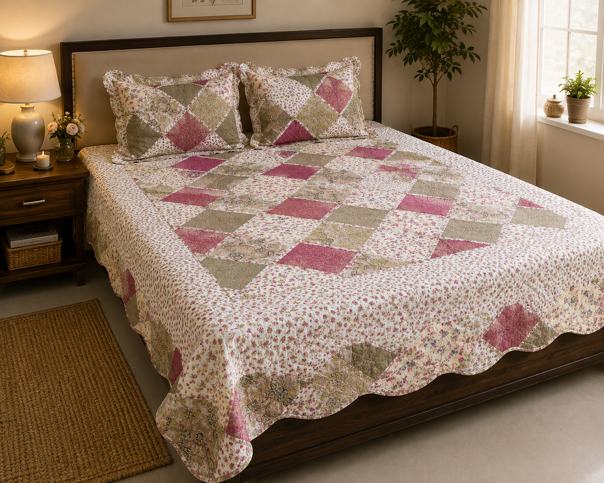 Rose Patch Bedsheet Set - 3pcs