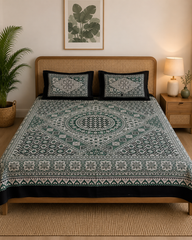 Ajrak Emarald Bedsheet Set - 3pcs