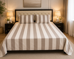 Classic Beige Bedsheet Set - 3pcs
