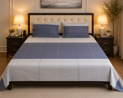 Midnight Grid Bedsheet Set - 3pcs