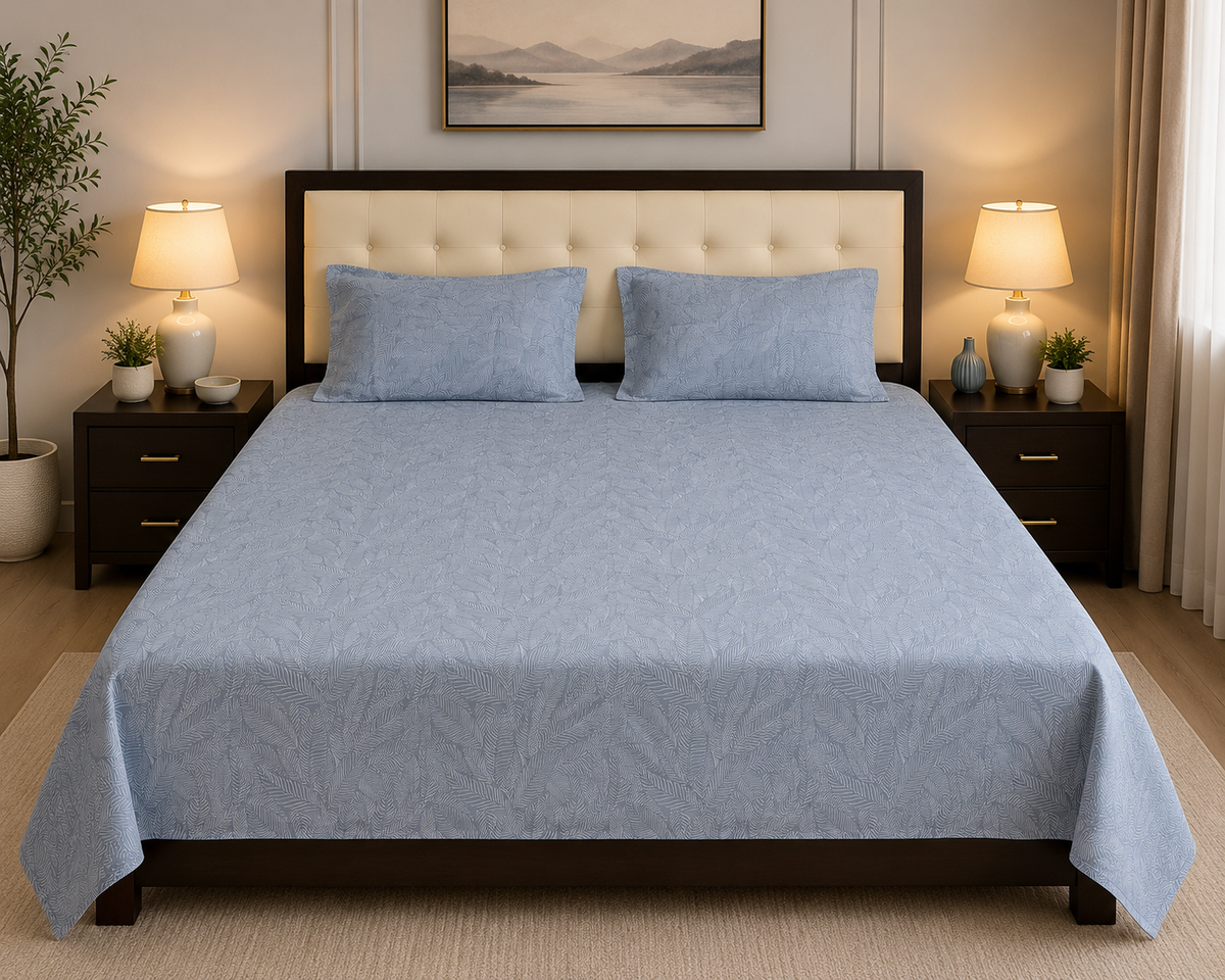 Ocean Leaf Bedsheet Set - 3pcs