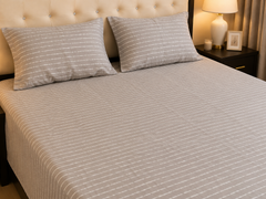 Soft Grey Wave Bedsheet Set - 3pcs
