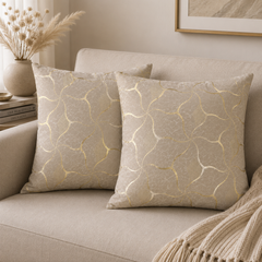 Velvet Gold Foil Cushion Cover - Pack Of 2