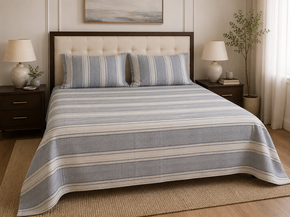 Coastal Lines Bedsheet Set - 3pcs