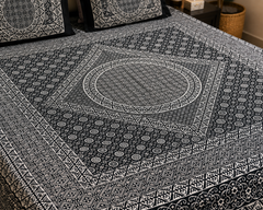 Ajrak Noir Bedsheet Set - 3pcs