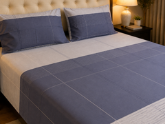 Midnight Grid Bedsheet Set - 3pcs
