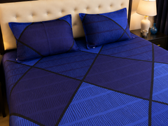 Geometric Blue Bedsheet Set - 3pcs