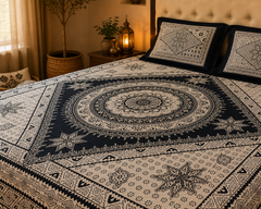 Ajrak Aura Bedsheet Set - 3pcs