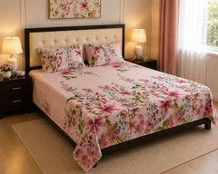 Blush Garden Bedsheet Set - 3pcs