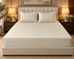Fitted Stipe Bedsheet set - 3 Pcs