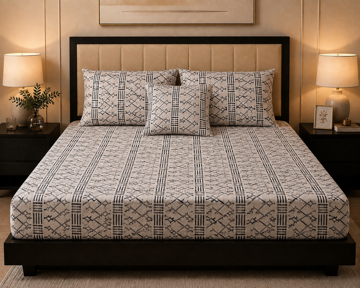 Vertex Fitted Bedsheet Set - 4pcs