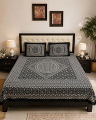 Ajrak Noir Bedsheet Set - 3pcs