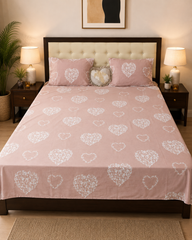 Heart & Bloom Bedsheet Set - 3 Pcs