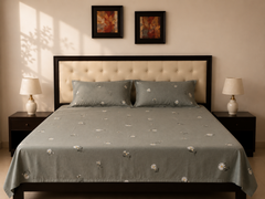 Sage Blossom Bedsheet Set - 3 Pcs