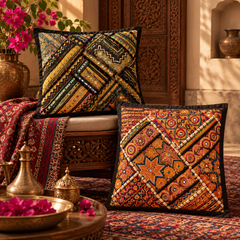 Royal Folk Art Cushion Cover - Pack Of 2