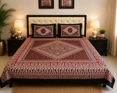 Ajrak Royale Bedsheet Set - 3pcs